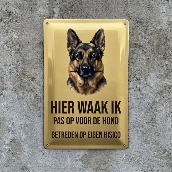 Waakbord Duitse Herder - Vol Metaal