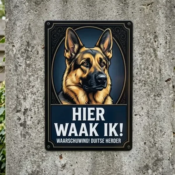 Waakbord Duitse Herder - Vol Metaal