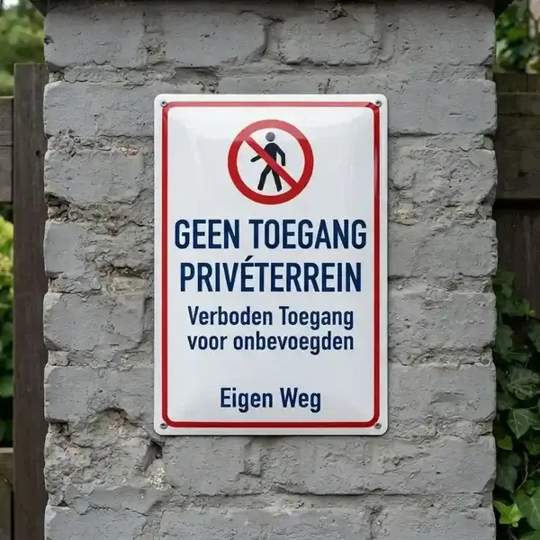 Metalen bord Geen Toegang Privéterrein - Meertalig