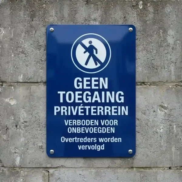 Meertalig Metalen Waarschuwingsbord: Geen Toegang