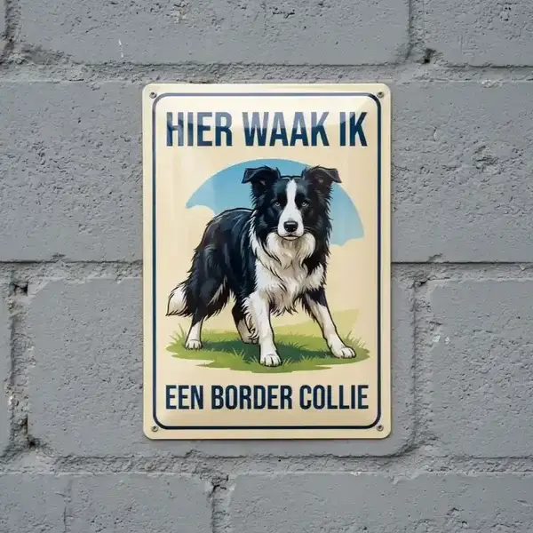 Waakbord Border Collie Metaal