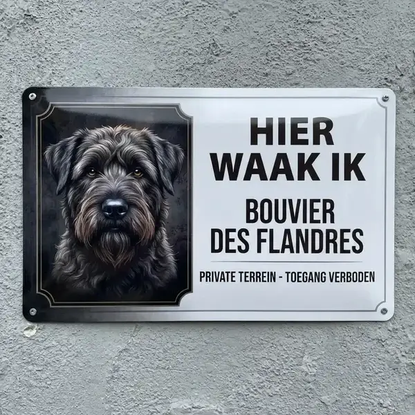 Waakbord Bouvier des Flandres - Metaal