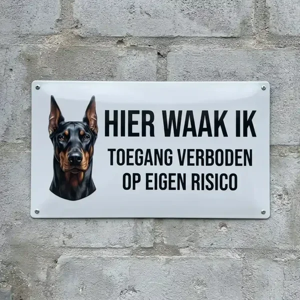 Waakbord Dobermann - Metaal