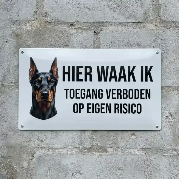 Waakbord Dobermann - Metaal