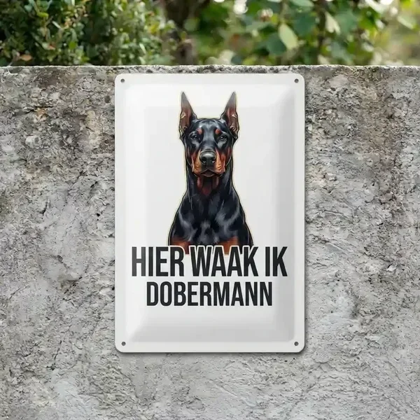Waakbord Dobermann Metaal