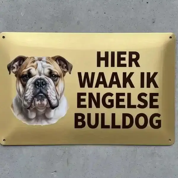 Metalen Waakbord Engelse Bulldog