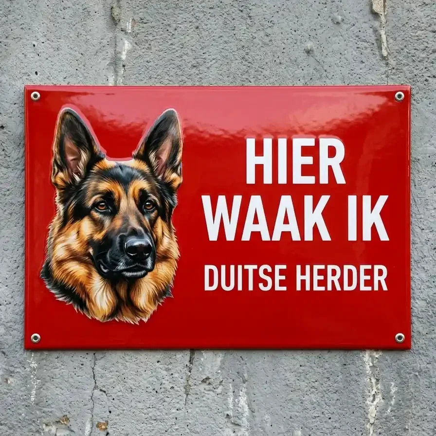 Waakbord Duitse Herder - Vol Metaal