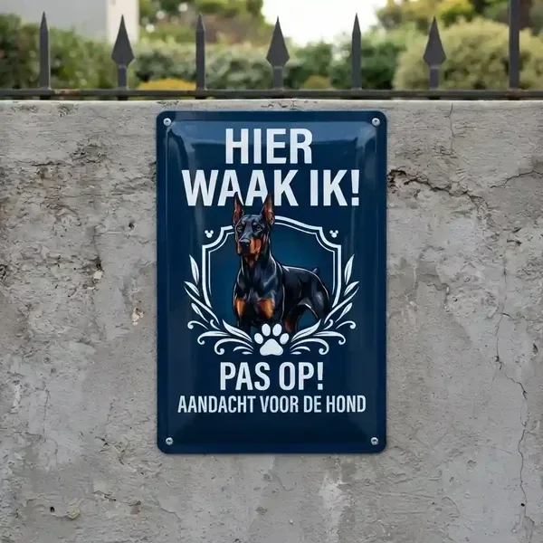 Waakbord Dobermann - Metaal