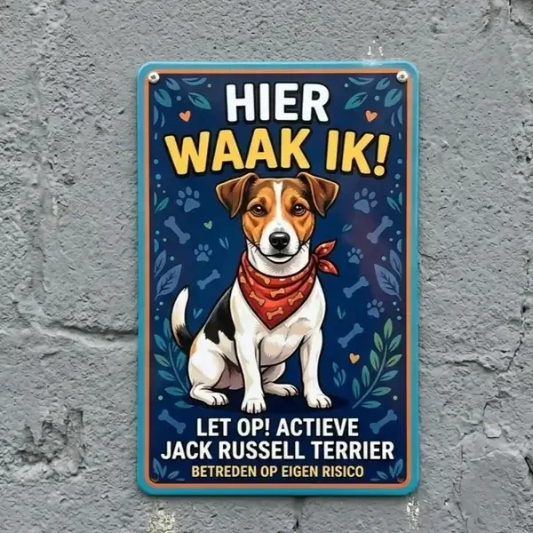 Metal Waakbord Jack Russell Terrier