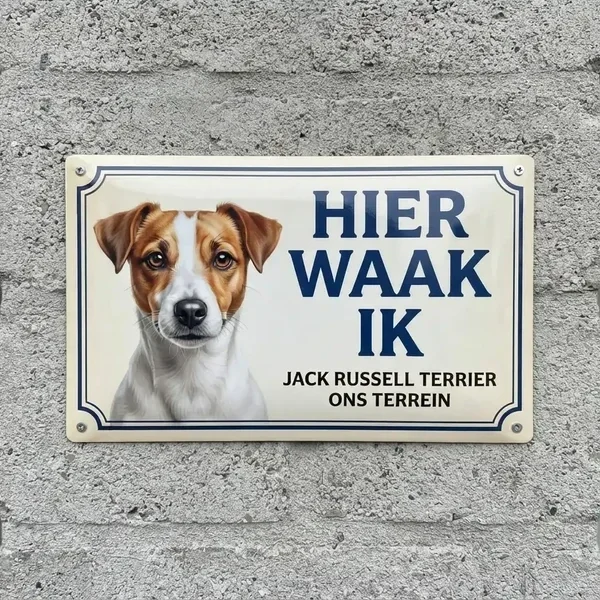 Waakbord Jack Russell Terrier - Vol Metaal