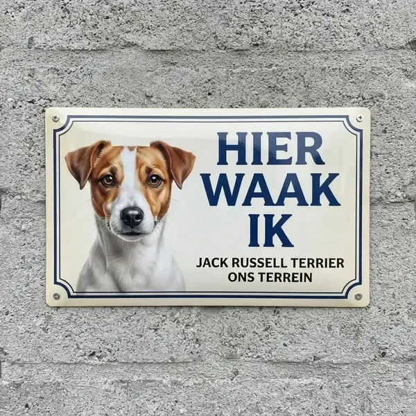 Waakbord Jack Russell Terrier - Vol Metaal