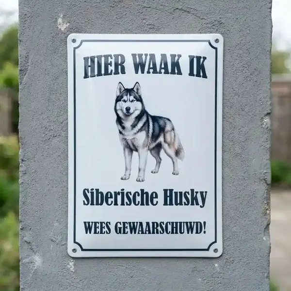 Waakbord Siberische Husky - Metaal