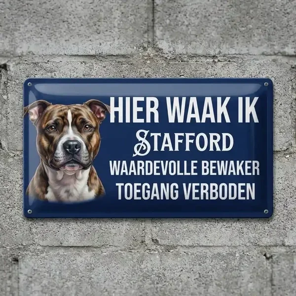 Metalen Waakbord Stafford - Hier Waak Ik
