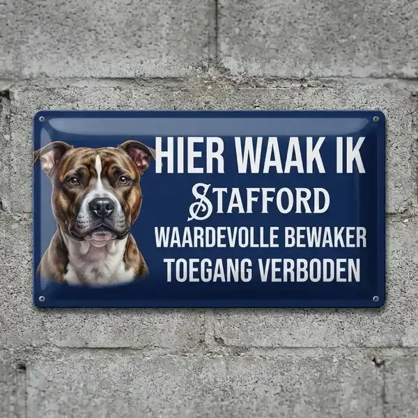 Waakbord Stafford - Metalen Waarschuwingsbord