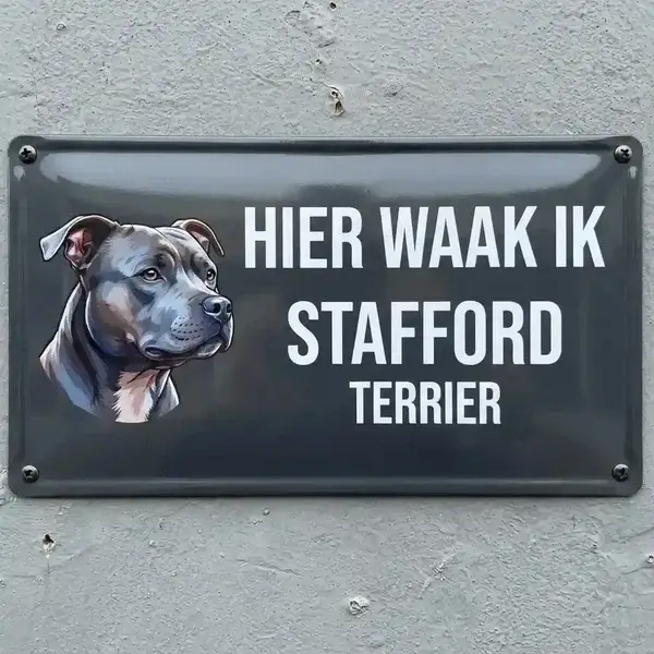 Waakbord Metaal - Staffordshire Terrier