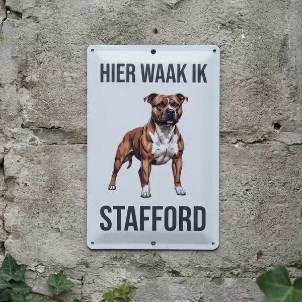 Metalen Waakbord Stafford - Hier Waak Ik