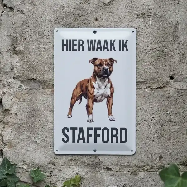 Metalen Waakbord Stafford - Hier Waak Ik