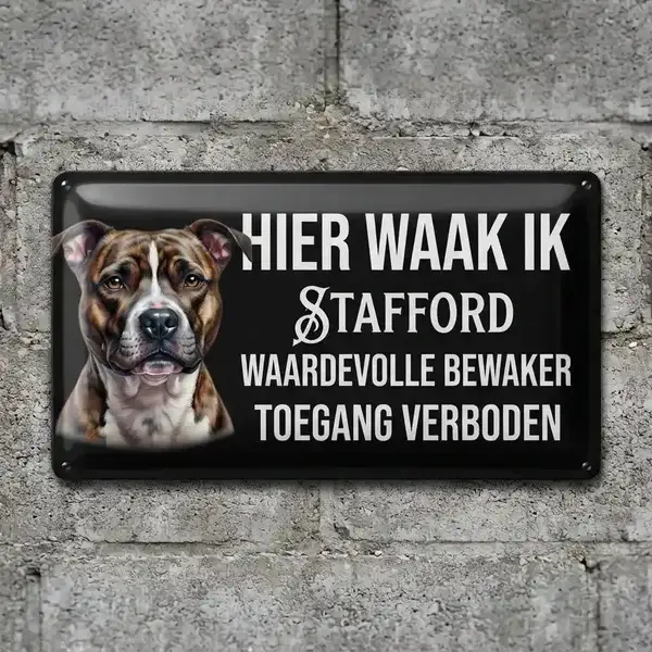 Metalen Waakbord Stafford - Hier Waak Ik