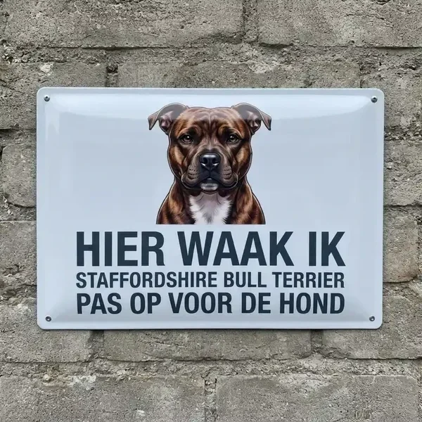 Metalen Waakbord Staffordshire Bull Terrier