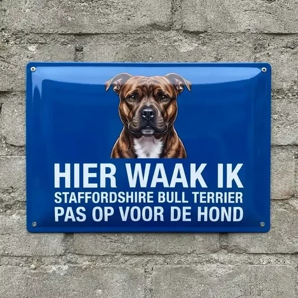 Metaal Waakbord Staffordshire Bull Terrier