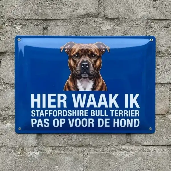 Metaal Waakbord Staffordshire Bull Terrier