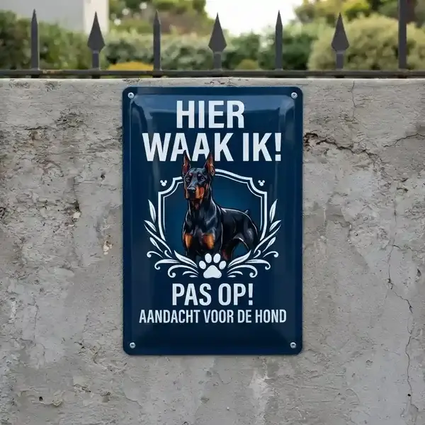 Waakbord Dobermann - Metaal