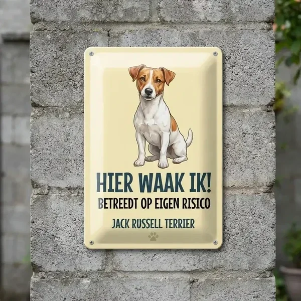 Waakbord Jack Russell Terrier - Vol Metaal