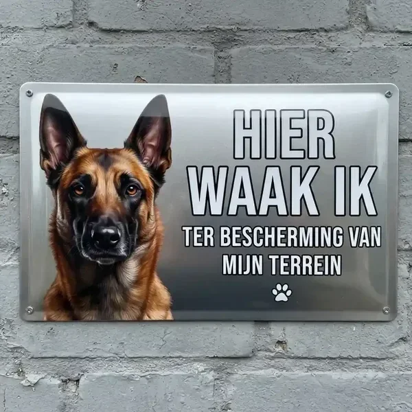 Waakbord Mechelse Herder - Metaal