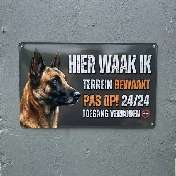 Waakbord Mechelse Herder - Vol Metaal