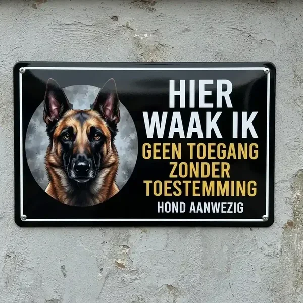 Waakbord Mechelse Herder Metaal