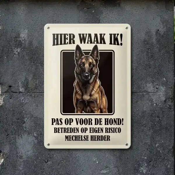 Metalen Waakbord Mechelse Herder