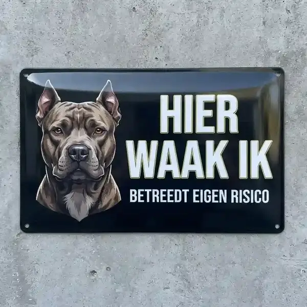 Waakbord Pitbull - Metaal