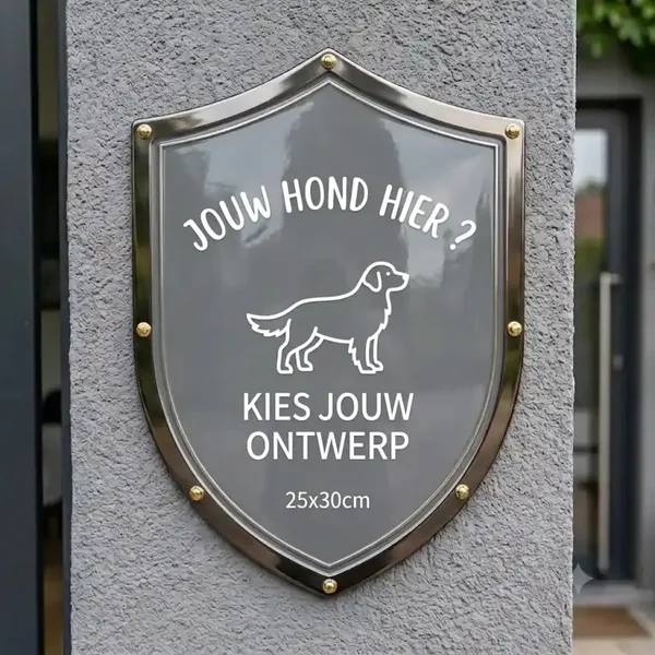 Luxe Waakbord Acryl met Eigen Hond – Schild 25x30