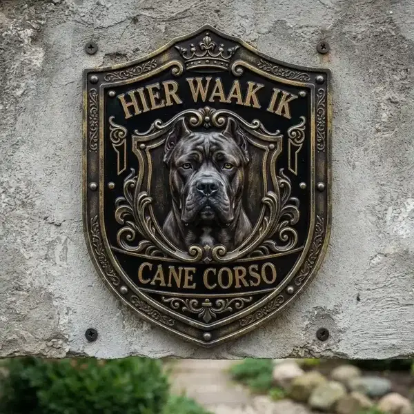 Cane Corso Waakbord Acryl 5mm - Schild Brons Look