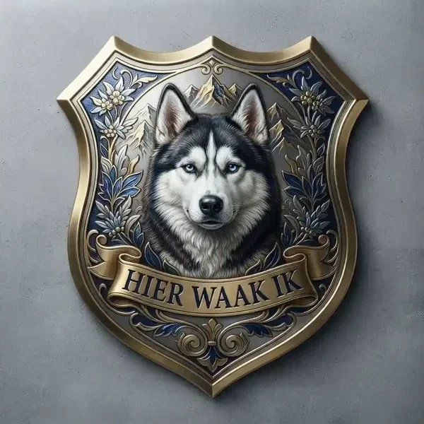 Waakbord Husky Schild Acryl - Hier Waak Ik