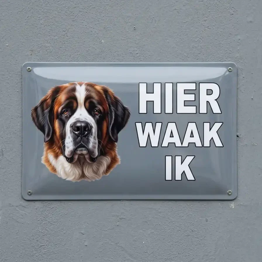 Waakbord Sint-Bernard - Hier waak ik