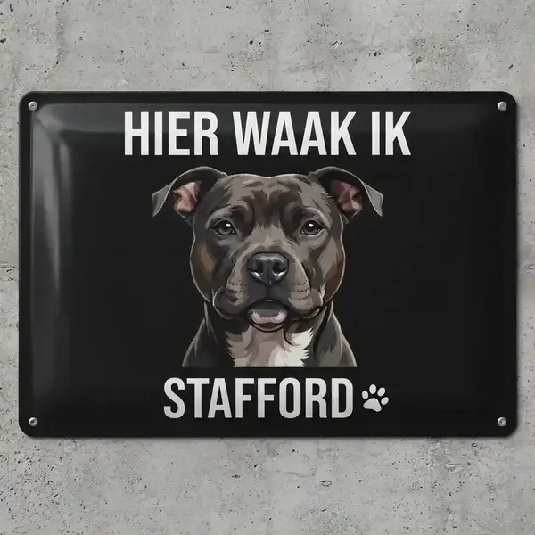 Metalen Waakbord Stafford - Hier Waak Ik
