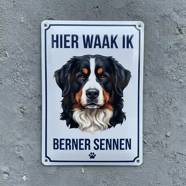 Metalen Bord Mechelse Herder - Hier Waak Ik
