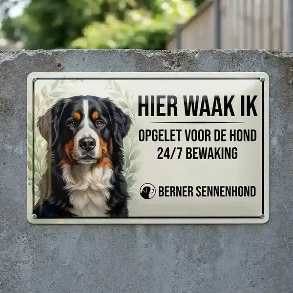 Metalen Waakbord Berner Sennen - 3 Talen & Maten