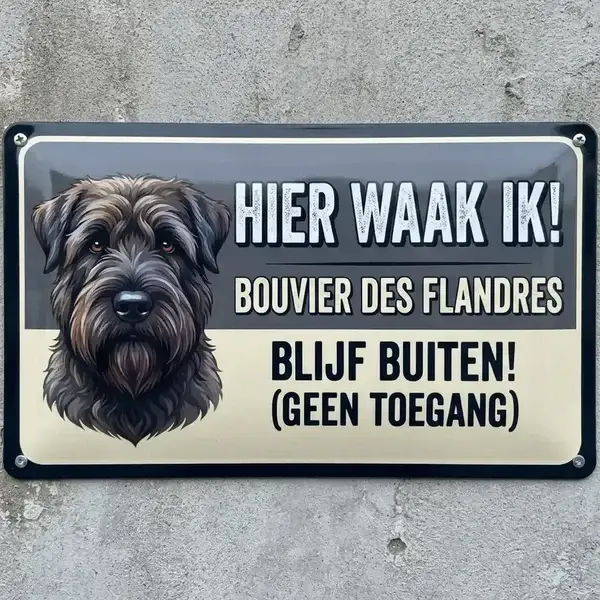 Metalen Waakbord Bouvier des Flandres