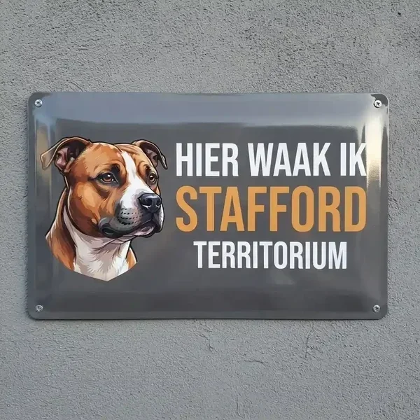Metalen Waakbord Stafford - Hier Waak Ik