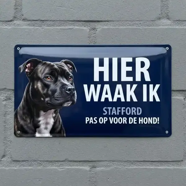 Metalen Waakbord Stafford - Hier Waak Ik