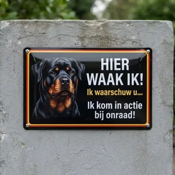 Metalen Waakbord Rottweiler