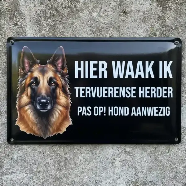 Waakbord Tervuerense Herder Metaal - Meertalig