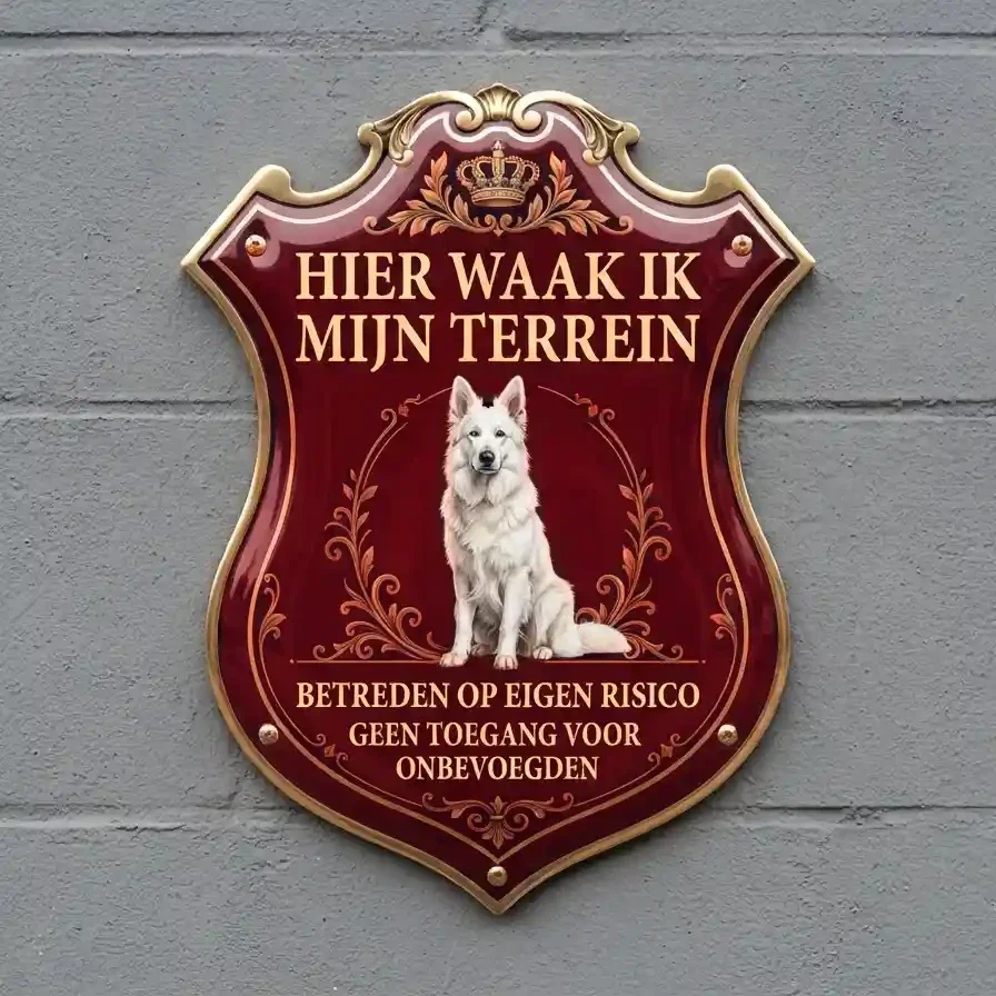 Zwitserse Witte Herder Waakbord Acryl - 25x30 / 35x40