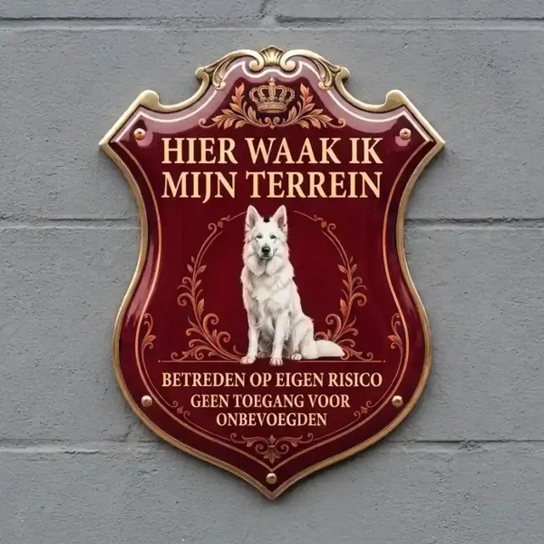 Zwitserse Witte Herder Waakbord Acryl - 25x30 / 35x40