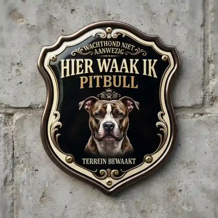 WACHTBORD - Acryl Schilden - Pitbull - 25x30/35x40