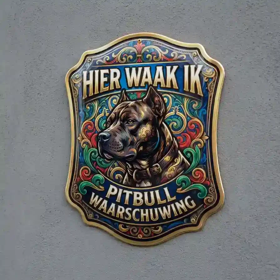 Waakbord Pitbull Hier Waak Ik 4mm Acryl