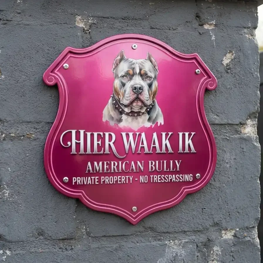 Acryl Waakbord American Bully Roze