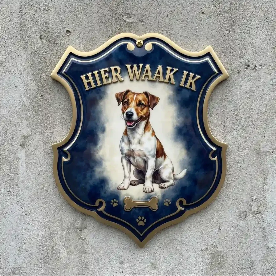 Schild Jack Russel - Hier Waak Ik - 4mm Acryl